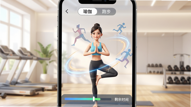 ����չʾ���ױ�������APP���˶�ָ�����棬��Ļ����Ϊһ���������٤�������������������׼��������Χ�ж�̬���˶��켣��Ч����Ļ�·��н�������ʣ��ʱ����ʾ���������˶����ͱ�ǩ�硰�٤�������ܲ���������Ϊ���������ڽ�����������������͡����岼�־۽������ﶯ�����Ű����������������У�ϸ�ڴ������˶�װ����רҵ�ʸУ����ʸ��壬�ɾ������