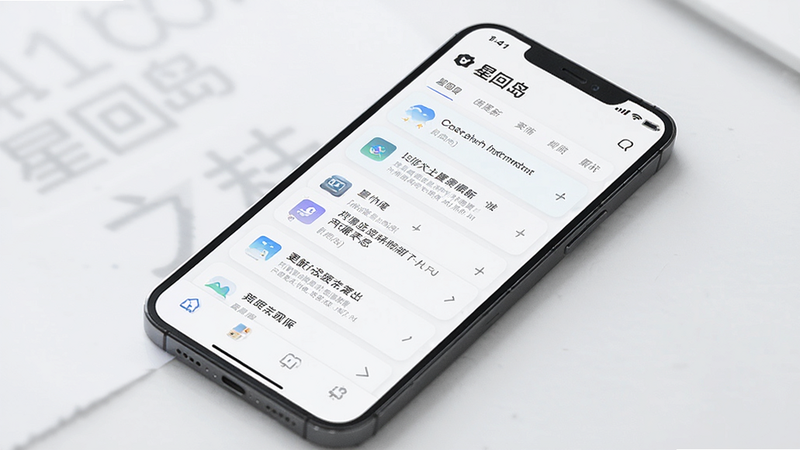 主体为手机界面展示“星回岛”的版本更新日志,布局列表式,排版简洁,风格现代,细节显示更新内容列表,画质清晰,干净无多余元素