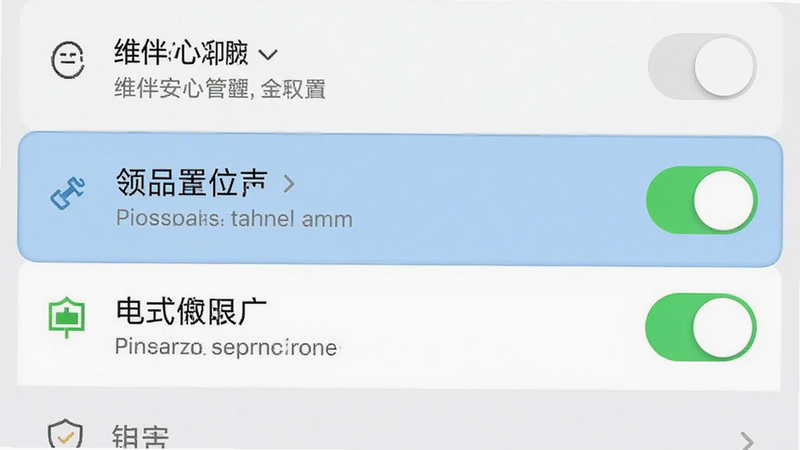 主体为手机设置界面截图,展示维伴安心App的权限管理页面,布局列表式,高亮显示位置权限与电池权限选项,排版紧凑,风格系统原生,细节包含开关按钮状态指示,画质清晰,干净,无多余元素