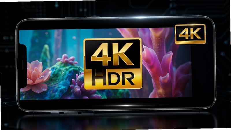 �ֻ���Ļ��ʾ4K������Ƶ���Ż��棬ɫ�����ޣ�ϸ�ڷḻ���Ա��С�4K HDR����ʶ������Ϊ��ɫ�����־��У����߶˿Ƽ���ϸ�ڴ��й��߷���Ч�������ʼ�����������ѹ���ۼ�