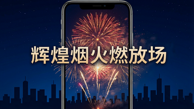 ����Ϊ�ֻ���Ļ���棬����������ɫҹ�գ���Ļ�����������ž޴�ĺ�ɫ�ͽ�ɫ�̻�������Ч��ϸ�壬��Χ�г��м�Ӱ���Ű��࣬���ֱ�ǩ���Ի��̻�ȼ�ų��������ɼ������дʵ��ϸ�ڷḻ��8k�ֱ��ʣ��ɾ��޶���Ԫ��