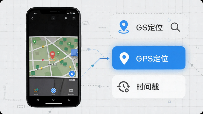应用功能展示图,左侧为手机实拍样张,右侧为功能列表图标,高亮显示