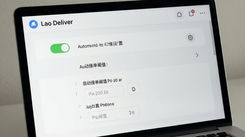 ����ΪLao Deliver�Զ��ӵ����ý��棬����չʾ������ѡ��Ű��࣬����ִ���ϸ�ڰ����Զ��ӵ���ֵ���ã����ʸ��壬�ɾ��޶���Ԫ��