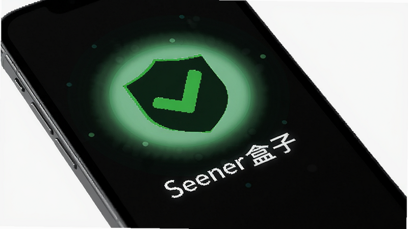Seener���Ӱ�ȫ��֤ͼ�꣬�ֻ���Ļ����ʾ��ɫ�ĶԹ��Ͷ��Ʊ�־����Χ�й���Ч����������ȫ����ţ���ɫ������������ˣ����壬���֡�Seener���ӡ�