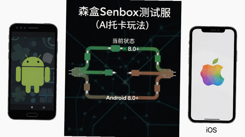����Ϊɭ��Senbox���Է���AI�п��淨����ϵͳ������ͼ��������Ϊ���ҶԱȣ����Ϊ��׿�ֻ�ͼ�꣬�Ҳ�ΪiOS�ֻ�ͼ�꣬�м��������߱�ʾ��ǰ֧��״̬������࣬ϸ�����������ʸ��壬�ɾ������֡�Android 8.0+��