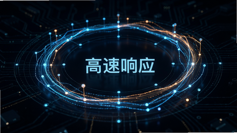 展示 testjarconvaar 高速运行状态的视觉化图表,主体为动态数据流曲线,布局呈环形分布,排版紧凑,风格为深色科技背景,细节包含发光的数据节点,画质清晰锐利,干净无杂乱元素,文字标注“高速响应”