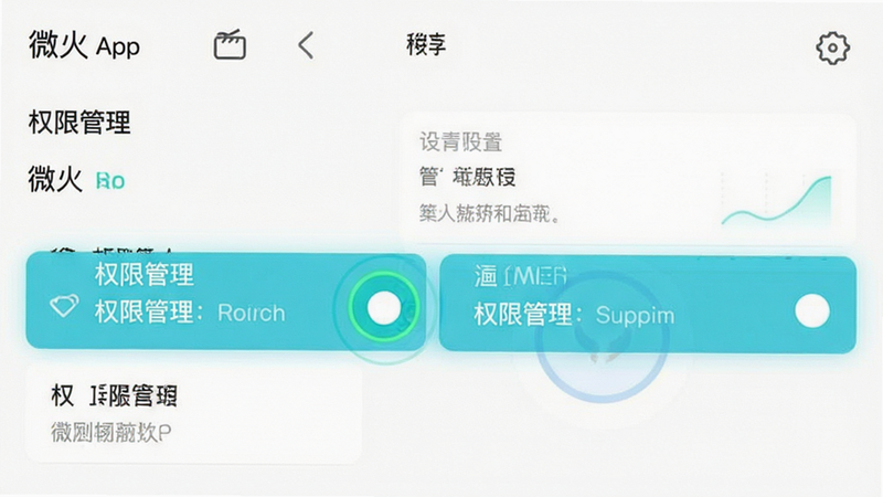 չʾ��΢��App�����ý��棬������ʾȨ�޹���ģ�飬��������������˵�������ɼ�����������ˣ�ϸ�ڴ���ѡ��״̬��ʶ�����ʸ��壬�ɾ��޸���Ԫ��