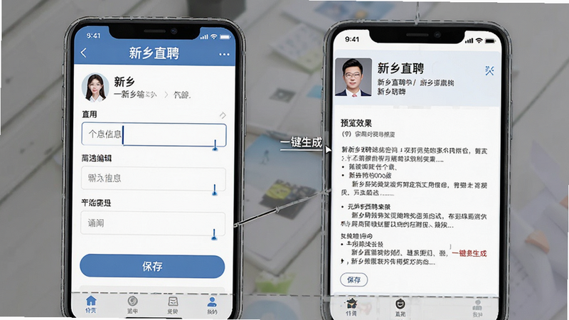 һ��UI����ʾ��ͼ��չʾ������ֱƸ��APP�ڵļ����༭ҳ�棬���Ϊ������Ϣ������Ҳ�Ϊʵʱ���ɵļ���Ԥ��Ч�����������ҷ������Ű湤��������Լ����ϸ��չʾ������ͱ��水ť���������������ְ���������ֱƸ������һ�����ɡ�