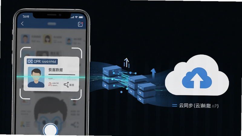 ����֤���ƹ���APP����չʾͼ�����Ϊ�ֻ�ɨ��֤�����棬�Ҳ�Ϊ�ƶ�ͬ��ͼ�꣬�м�������������Ч����ɫ���ɫΪ��ɫ������ƽ����ƣ�����չʾOCRʶ������ͬ�����̣����壬���