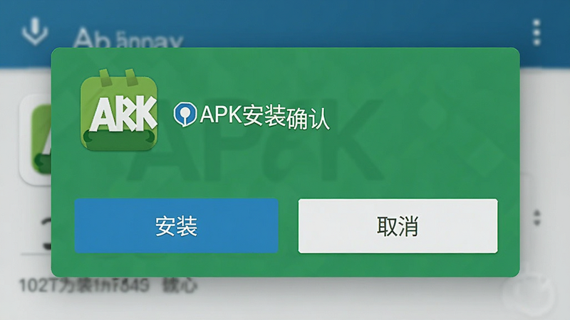 ����ΪAPK��װȷ�Ͻ��棬����Ϊ������ʽ����ʾ����װ���롰ȡ������ť���Ű���У����׿ϵͳ��׼UI��ϸ��չʾ����ͼ�������ƣ������������ɾ����޶���Ԫ��