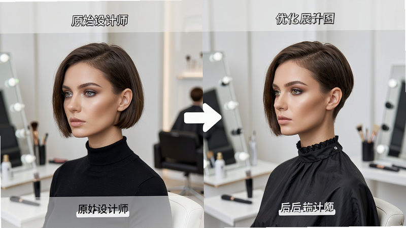 ���������ʦ��APP�ĶԱ�չʾͼ�������ԭʼ��Ƭ���ұ����Ż����Ч��ͼ���м��ü�ͷ���ӣ�չʾǰ����죬�����࣬�ص�ͻ��Ч���Աȣ����רҵ�����ʸ��壬�޶������֣����ֶԳƣ��Ű�������ϸ���������ɾ�
