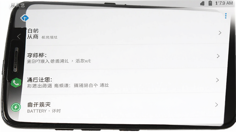 主体为手机设置界面,显示“从商”App的权限管理页面,布局为列表式,排版整齐,风格为安卓原生设置风格,细节包含存储、通知、电池选项,画质清晰,干净,无多余元素