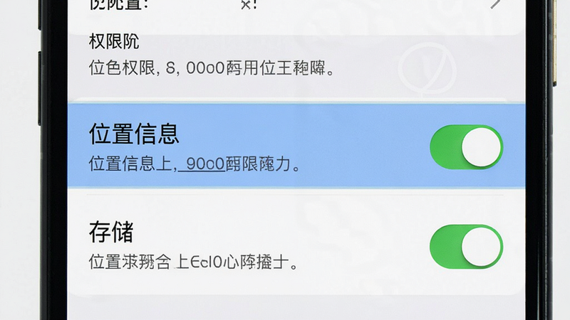 主体为手机设置权限界面,高亮显示