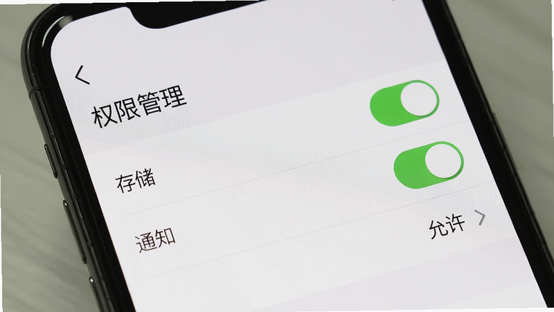 主体为手机设置界面,显示印象资讯的权限管理页面,布局列表式,排版清晰,风格系统原生,细节处显示“存储”、“通知”权限开关为开启状态,画质清晰,干净,无多余元素,文字包含