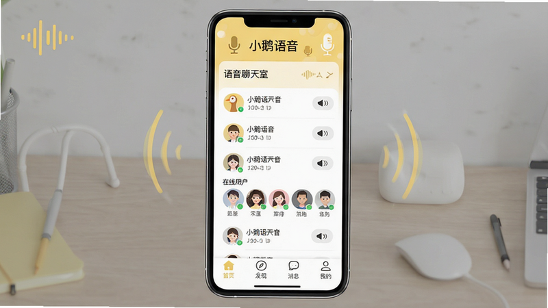 С������APP����ȫòչʾ������Ϊ�ֻ���Ļ������������������ʾAPP���ơ�С�����������м�չʾ�����������б��������û�ͷ�񣬵ײ�������������ҳ�����֡���Ϣ���ҵ��ĸ�ͼ�꣬���Ϊ��ƽ����ƣ�ɫ������͵Ķ��ɫ�Ͱ�ɫΪ����ϸ�ڴ�����������Ч�������ʸ��壬�ɾ��޶���Ԫ��
