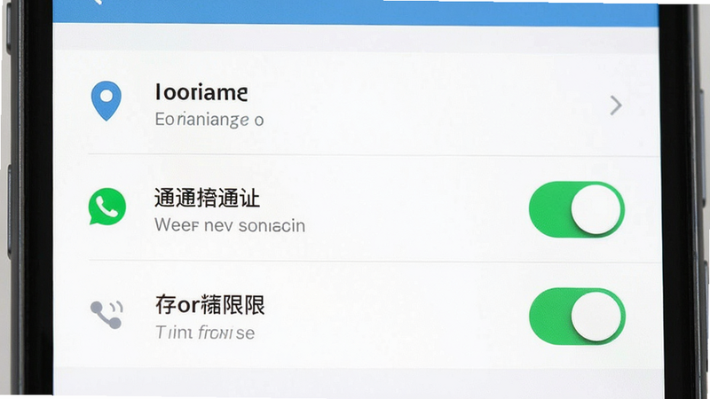 主体为手机设置界面,显示权限管理页面,布局列表式,排版清晰,风格扁平化,细节包括定位、通知、存储权限开关,画质清晰,干净无多余图标