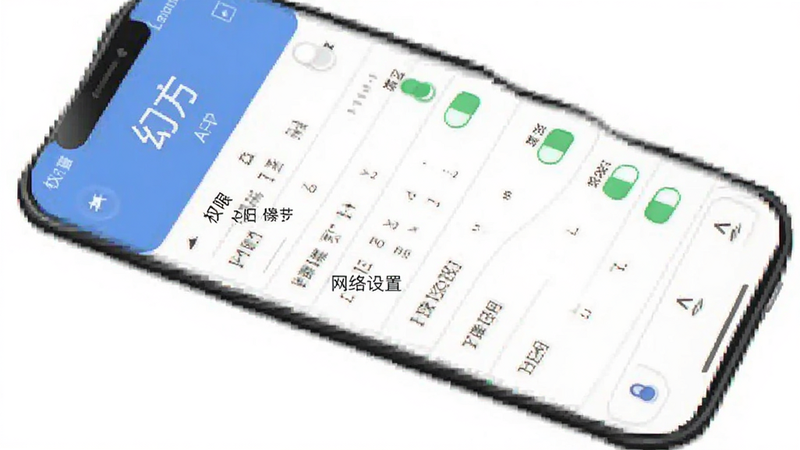“幻方”APP手机端设置界面的示意图,主体为权限管理与网络设置选项列表,布局垂直排列,风格简洁扁平,细节显示开关按钮状态,画质清晰,干净无多余元素