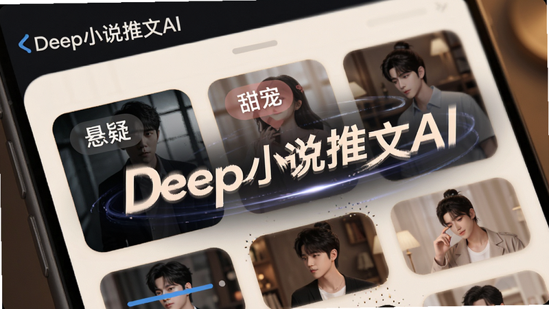 主体为Deep小说推文AI风格切换界面,布局为卡片式设计,展示多种风格标签如