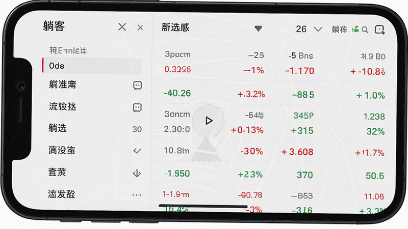 �ֻ���Ļ��ʾ���ɿ͡�APP��ѡ���״�ҳ�棬�����ɸѡ�����б����Ҳ���ʵʱ���µĹ�Ʊ�б�������Ϊ��ɫ������Ϊ��ɫ���ؼ������ú�ɫ����ɫ������ʾ�����沼�����룬ϸ�����������ʸߣ���ˮӡ