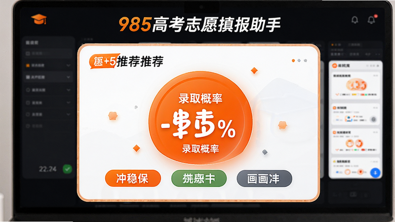 ����Ϊ985�߿�־Ը���������ƥ�书��չʾ������Ϊ�м�����Ƽ���Ƭ���Ű�ͻ����¼ȡ���ʡ��ٷֱȱ�ʶ�����Ϊ������ɫ��׺��ϸ�ڰ������ȱ�������ǩ���֣����ʸ߱��棬�ɾ����޶���Ԫ��