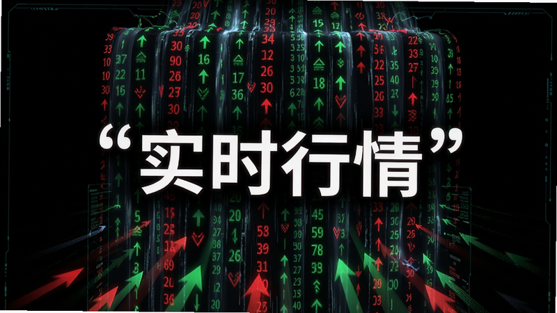 九方灵犀claw极速行情数据流可视化,主体为动态数据瀑布屏,布局为垂直流动结构,风格赛博科技风,细节展示高速滚动的红绿数字与箭头,背景为黑色,画质锐利,无模糊像素,文字加引号显示
