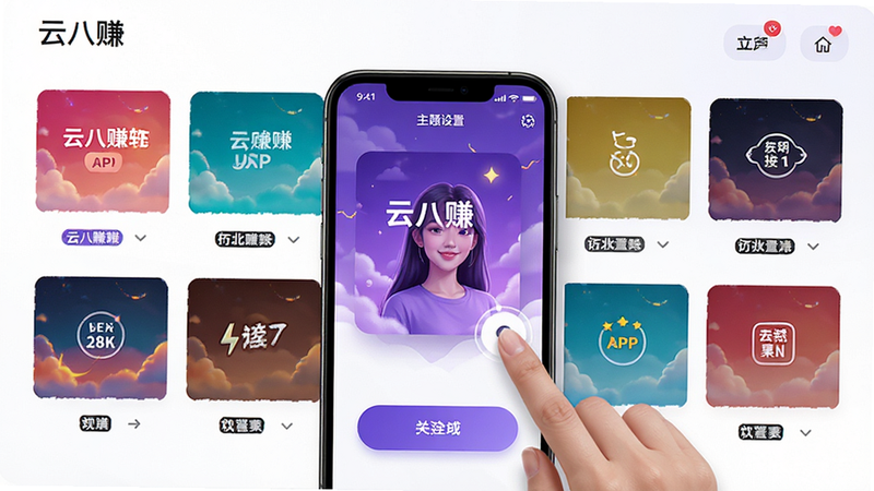 ���ư�׬��APP���������ý��棬չʾ����ɫ�����޵�Ƥ��ѡ��û�����ѡ��һ����ɫ���⣬������������ť���������ʱ�У�ϸ�ڷḻ���������㣬��������Ϣ