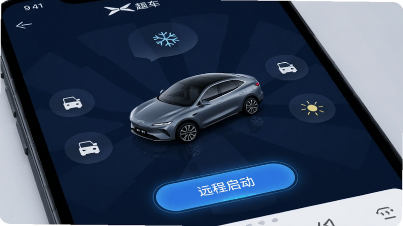 ����Ϊ�ֻ���Ļ��д����ʾС������AppԶ�̿س����棬��������Ϊ����3Dģ�ͣ���Χ���ƿյ������š��ƹ����ͼ�꣬�Ű�Գ�ƽ�⣬���Ϊ�����Ƽ�ɫ����ϸ�ڸ�����ʾ��Զ����������ť������4k���ɾ����޶���Ԫ��
