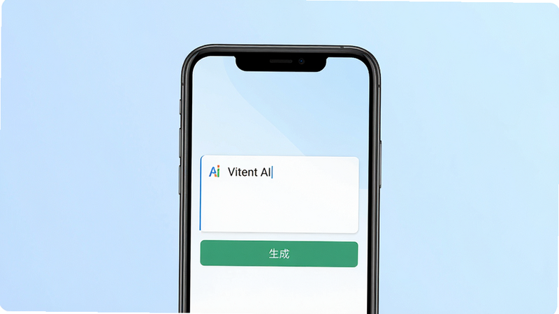 һ��չʾ Vitent AI ��׿Ӧ�ý���ĸ���Ԥ��ͼ������Ϊ�ֻ���Ļ������Ϊ��͵�ǳ��ɫ���䡣��Ļ������ʾ���ĶԻ������͡����ɡ���ť���������ִ������޶���װ��Ԫ�أ����������ɼ������ʸɾ����߷ֱ��ʣ�רҵ����UI���