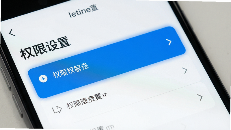 主体为手机设置界面,高亮显示权限选项,布局聚焦,排版简洁,风格扁平化,细节清晰,画质高清,干净,无多余元素,文字
