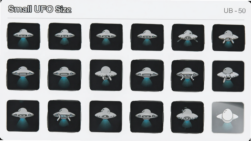 ����ΪUFO 50��װ���棬���ֽ��գ��Ű�ֱ�ۣ�����Լ��ϸ����ʾС���ͼ�꣬����ϸ�壬�ɾ����޶���Ԫ�أ�����