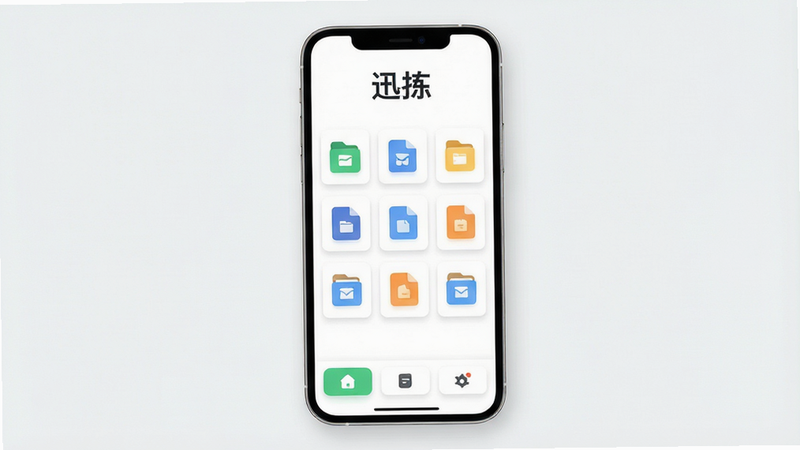 һ��չʾ��Ѹ��APP������ĸ���UI���ͼ������Ϊ������İ�ɫ�����������������ġ�Ѹ��Logo���м�������״���ļ�ͼ��Ԥ�����ײ���������Ҫ���ܰ�ť�����岼�����࣬�Ű�Գƣ�����ִ���ƽ����ϸ�ڴ��������Ӱ������4k���ɾ��޶���Ԫ�أ����֡�Ѹ�������ɼ�
