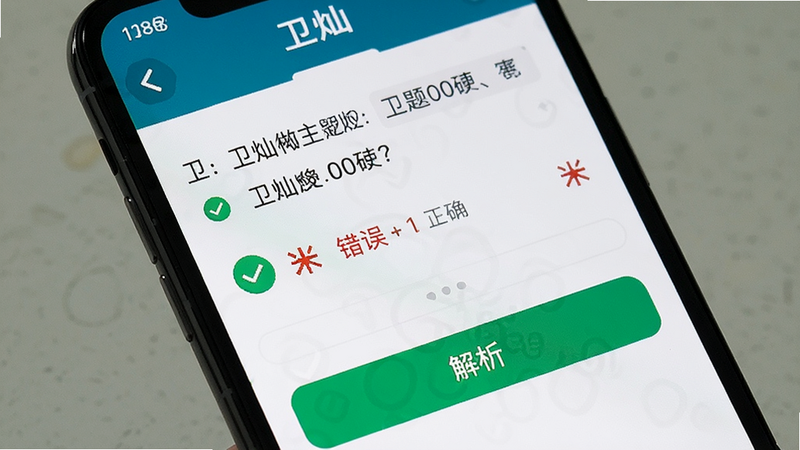 ����Ϊ�ֻ���Ļ��д����ʾ�����ӡ�APP��������棬����Ϊ���½ṹ���Ϸ���ʾ��Ŀ���·���ʾ������ť���Ű���գ����Ϊ��Լ�����磬ϸ�ڰ�����ɫ��ȷ��ʶ���ɫ�����ʶ�������������ɾ����޶���Ԫ��