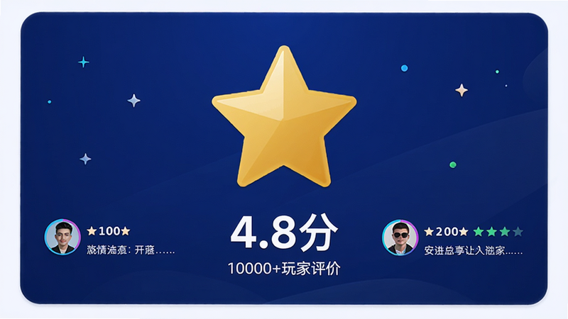 ������һ����Ϸ���ֽ��棬����������ɫ���м���һ�����Ľ�ɫ����ͼ�꣬�·���ʾ��4.8�֡��͡�10000+������ۡ����Ա��м�����ҵ�ͷ��ͼ�̵ĺ������֣����Ϊ�ִ���Լ��ɫ���������ɾ����������