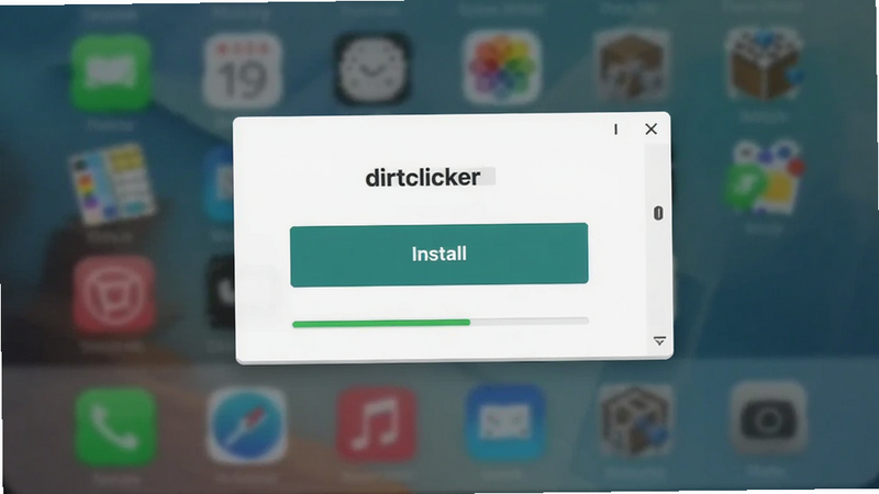 主体为dirtclicker点击器安装界面,显示