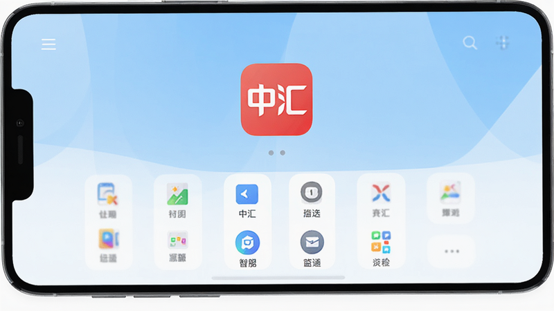 ����Ϊ���л㡱APP�Ľ���ȫ��ͼ�����ֲ��ñ�ƽ����ƣ�����Ϊ�ɾ���ǳ��ɫ���䣬����չʾ����Logo�����������ͼ�꣬�Ű����룬����ִ���Լ��ϸ�����������ʸ��壬�޶���Ԫ��