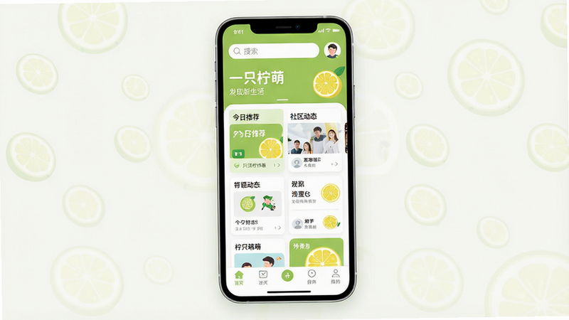 һֻ����APP������ȫ��չʾ������Ϊ�ֻ���Ļ����������������Ϊ���������û�ͷ���в�Ϊ���Ĺ��ܿ�Ƭ���������������Ƽ�������������̬���Ȱ�飬�ײ�Ϊ�����������Ϊ���±�ƽ����ƣ���ɫ��Ϊ����ɫ���ɫ��ϸ�ڴ���������Ƭͼ���׺�����ʸ��壬�ɾ����޶���Ԫ�أ����������ɼ���