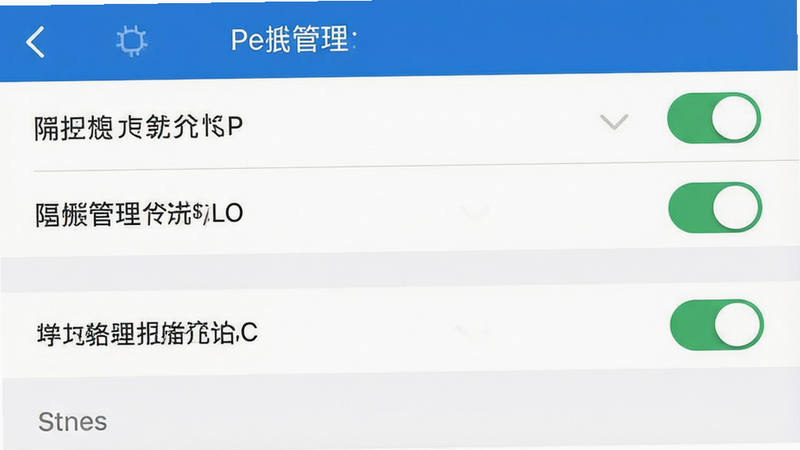 一张手机设置界面的示意图,显示权限管理选项,主体为设置列表,布局清晰,排版规范,风格系统原生,细节体现权限开关,画质清晰,干净,无多余元素