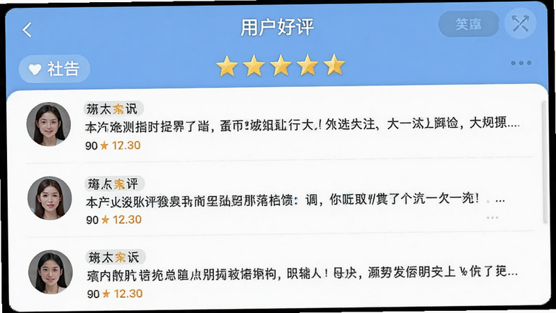 չʾ�û����۽��棬����Ϊ���Ǻ��������ַ���������Ϊ�б���ʽ���Ű����룬���Ϊ�����������棬ϸ��չʾ�û�ͷ�����������ݣ��������������ֱ�ע���û�������