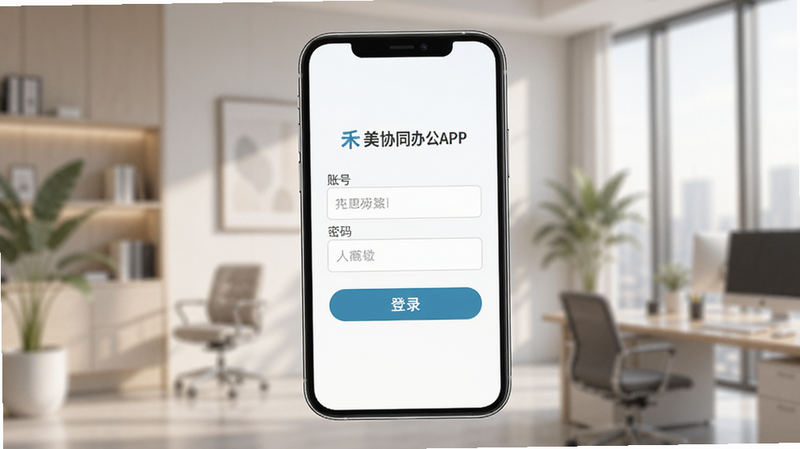 ����Эͬ�칫APP��¼���棬��ʾ�˺���������������͡���¼����ť������Ϊ���ŵİ칫���������������ۣ�ɫ��Э����������Ⱦ���޶���װ��