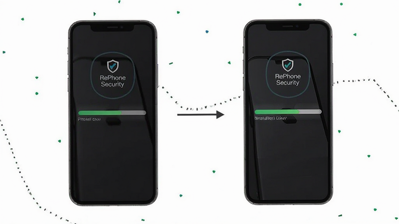RePhone Security ��װ����ʾ��ͼ���ֻ���Ļ��ʾ��װ������������Ϊ��ɫ��������ˣ��߷ֱ���