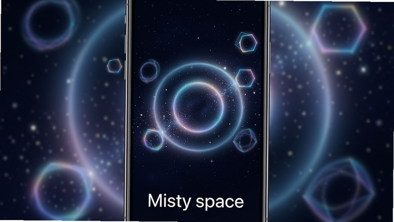 ����Ϊһ����ΪMisty space���ֻ�Ӧ�ý��棬������������ǿ���Ư���ļ��ι��Σ����ֳ������ĶԳƵļ����������Ű�ɾ��޶���Ԫ�أ����Ϊ����������λ�Ψ����ϣ�ϸ��չ��ϸ��Ĺ�Ӱ����������Ч��������4k���壬���֡�Misty space��������ʾ�ڵײ����ɾ�