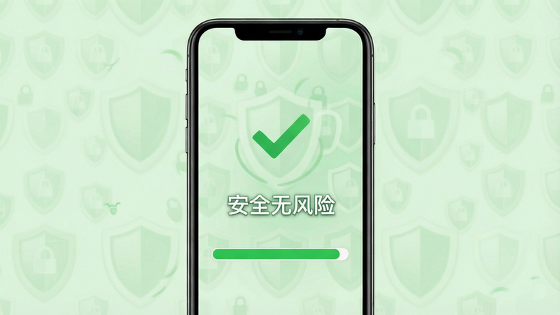 ����Ϊ�ֻ���ȫɨ����棬������ʾ����ȫ�޷��ա�����ɫ�Թ�ͼ�꣬����Ϊ����ɫ����ͼ�����Ű����ĶԳƣ�������θ�ǿ��ϸ��չʾɨ�����������ɣ������������޶�������