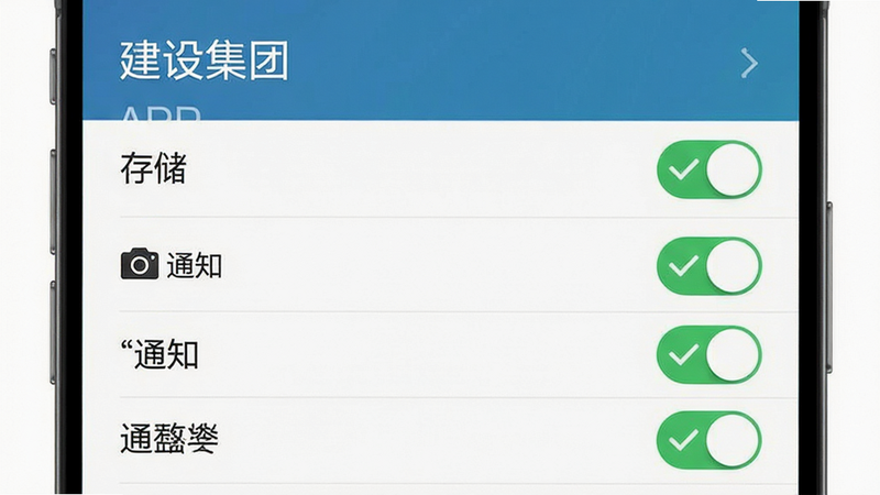 �ֻ����ý���ʾ��ͼ������ΪȨ�޹���ҳ�棬��ʾ�����輯�š�APP��Ȩ���б��������洢�������֪ͨ�ȿ��أ����ִ�ֱ���У�����࣬ϸ�ڴ�����ɫ�Թ�ͼ�꣬�����������ɾ�������Ԫ��