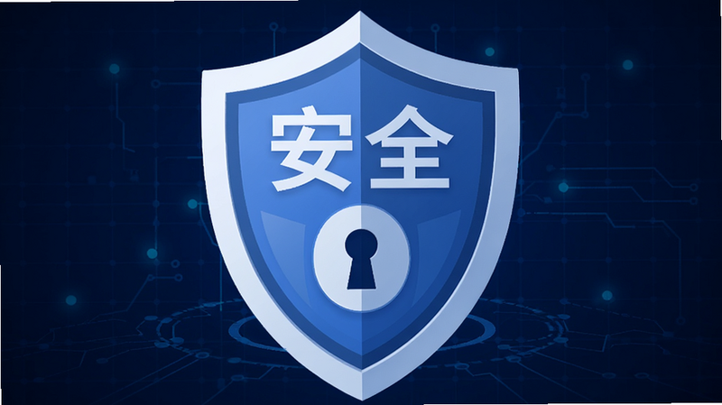 主体为三国群雄逐鹿安全盾牌图标,布局为中心对称,背景为深蓝色科技感网格,排版简洁,风格为现代扁平化,细节包含锁孔元素,画质高清,干净,无多余元素,文字