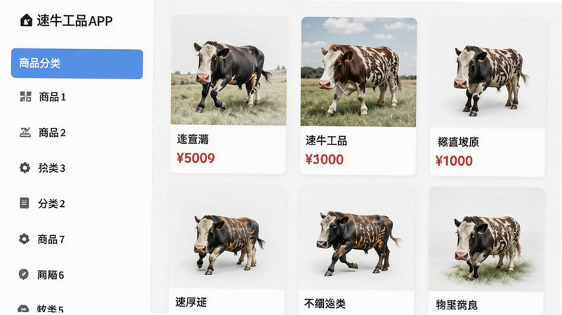 չʾ��ţ��ƷAPP����Ʒ����ҳ�棬�����Ϊ�������������Ϊ���ർ�����Ҳ�Ϊ��Ʒ����ÿ����Ʒ��Ƭ����������ͼƬ�����ƺͼ۸񣬱���Ϊ��ɫ���������������ֹ���������ƽ����ϸ�ھ��£����ʸߣ��ɾ����޶���Ԫ��