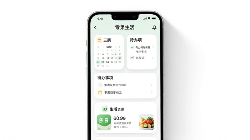 主体为一部现代智能手机,屏幕中央清晰显示