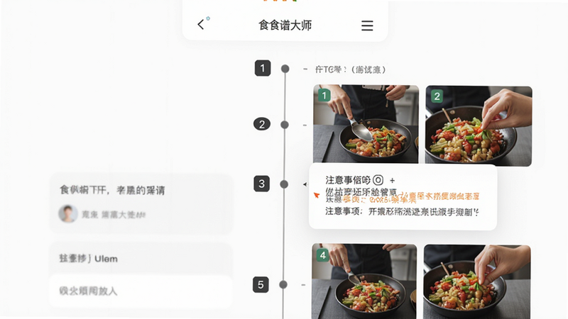 ����Ϊʳ�״�ʦAPP��⿲�������ҳ������Ϊ����ʱ����չʾ���Ű���󷽣����ָ����ǿ��ϸ��չʾ�����š���������ͼʾ��ע������������ʾ�ϸ���ɾ����޶���Ԫ��