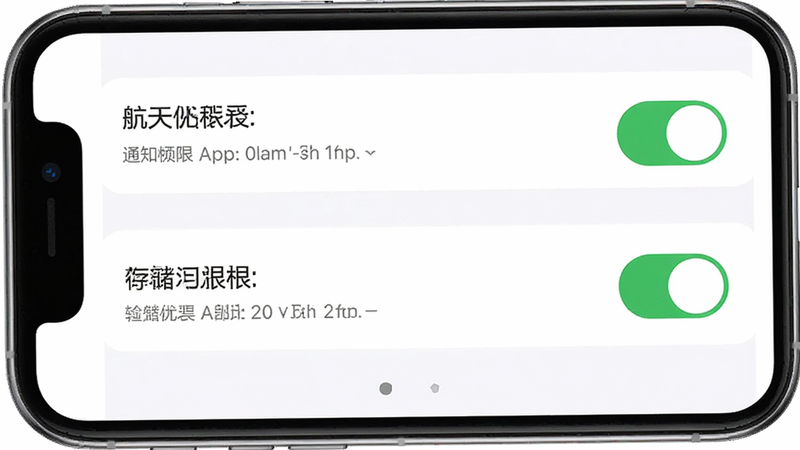 生成一张手机应用设置界面示意图,显示航天优生活App的通知权限与存储权限开关状态,界面简洁,开关为绿色开启状态,背景白色,文字清晰,风格扁平化,画质高清,无多余装饰